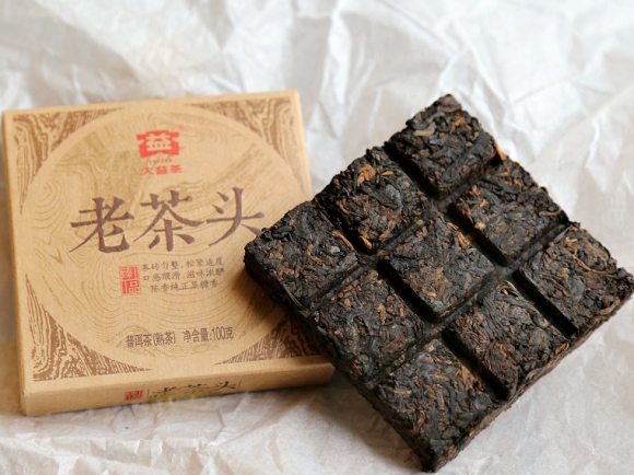 Шу Пуэр "Плитка шоколада" 2014 год, 100 гр
