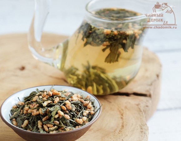 Японский зеленый чай
 "Генманча" с воздушным
 рисом 煎麦茶(玄米茶) 25 гр