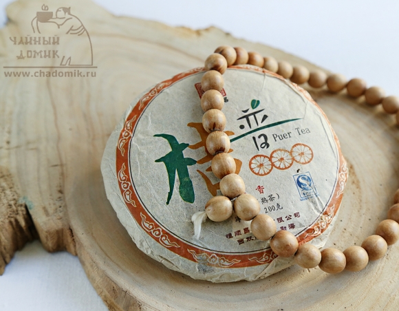 Шу Пуэр лепёшка с цедрой мандарина 2011 год, 200 гр