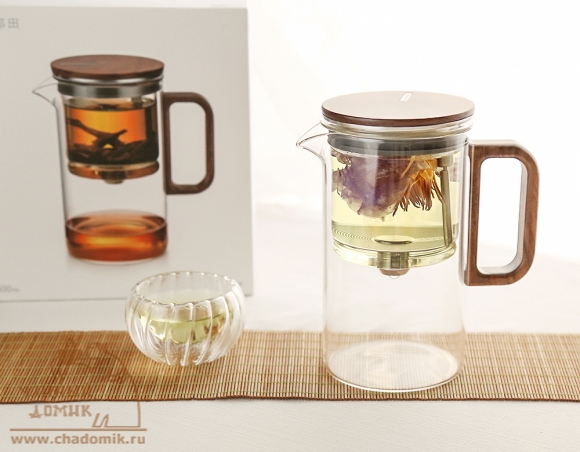 Чайник и "море чая" - 2 в одном со стеклянной колбой 500 мл